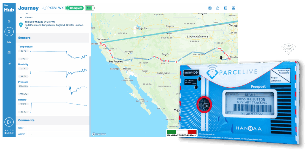 The Hub portal showing all active trackers